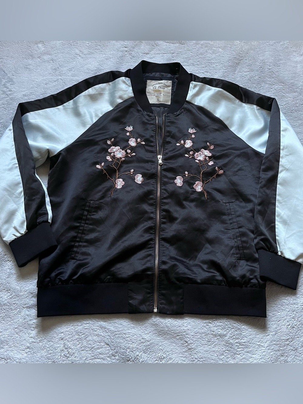 Ci Sono Original women’s black and white embroidered floral print jacket size L